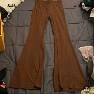 brown flare leggings